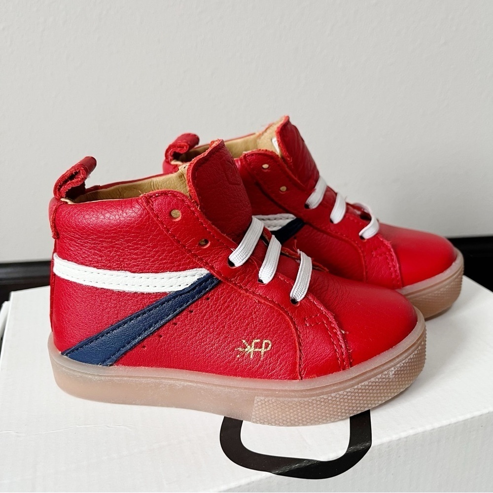 Freshly Picked Cherry Red High Top Sneaker Leather Toddler Size 6 Slip-On